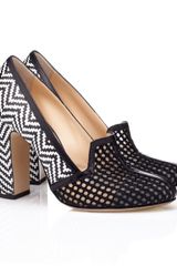 Bionda Castana 105mm Monochrome Raffia Lucinda Pumps