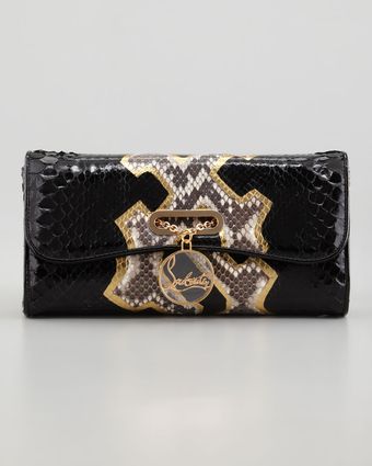 Christian Louboutin Riviera Python Clutch Bag - Lyst