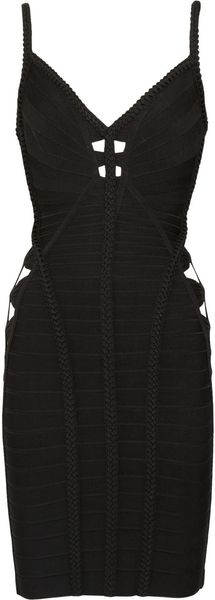 Hervé Léger Cut-Out One-Shoulder Bandage Dress - Lyst