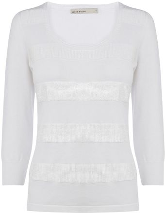 Karen Millen Sequin Stripe Knit Jumper - Lyst