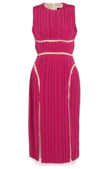 Marios Schwab Raspberry Satin Pleat Dress - Lyst