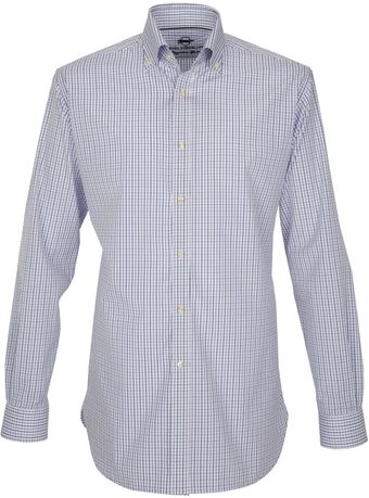 Paul Costelloe Clara Blue Fancy Check Shirt - Lyst