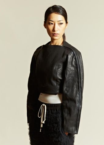 Rick Owens Womens Leather Jacket - Lyst