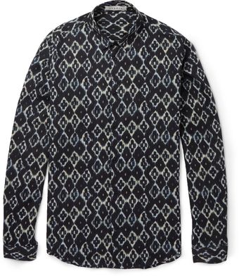 Sandro Slimfit Ikatprint Cotton Shirt - Lyst