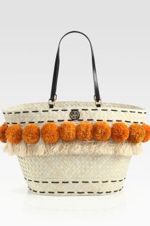 Tory Burch Beachy Norah Raffia Bucket Tote - Lyst