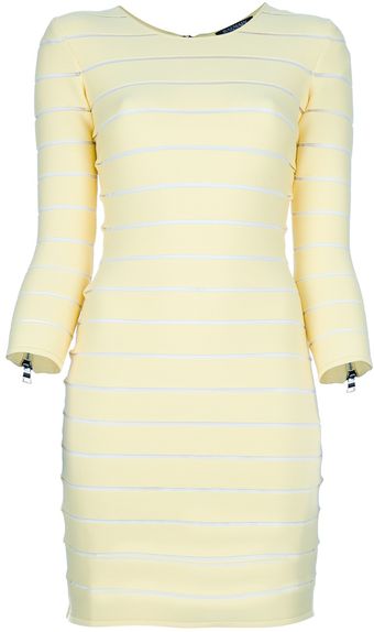 Balmain Sheer Stripe Dress - Lyst