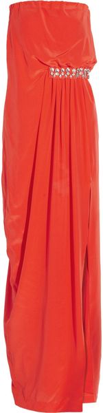 By Malene Birger Seanas Embellished Washed-Silk Gown - Lyst