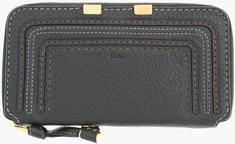 Chloé Black Leather Marcie Long Zipped Wallet - Lyst