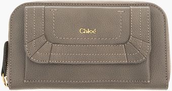 Chloé Dusty Brown in Grained Calfskin Paraty Continental Wallet - Lyst