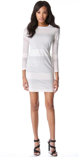 Cut25 By Yigal Azrouël Mesh Stripe Dress - Lyst