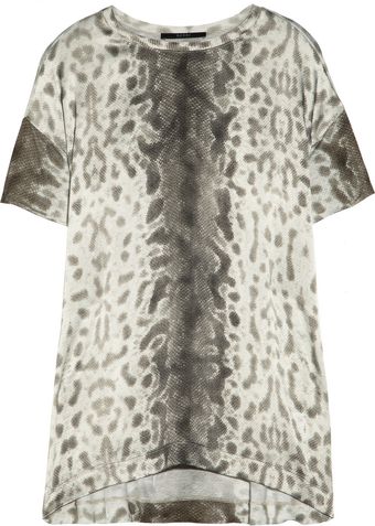 Gucci Snake-Print Silk T-Shirt - Lyst