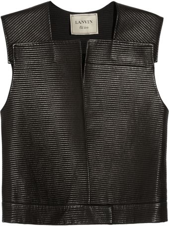 Lanvin Handstitched Sleeveless Leather Jacket - Lyst
