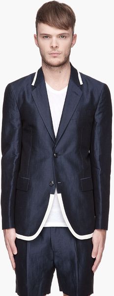 Marc Jacobs Navy Offwhite Trimmed Officers Twill Blazer - Lyst