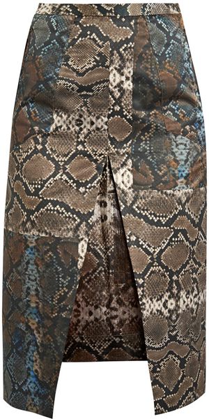 Preen Layla Python-Print Skirt - Lyst