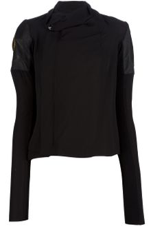 Rick Owens Leather Panel Fitted Jacket - Lyst