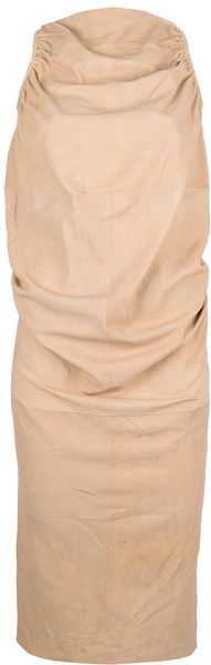 Rick Owens Ruched Lambskin Dress - Lyst