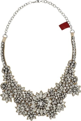 Valentino Jewel Flowers Swarovski Crystal Necklace - Lyst