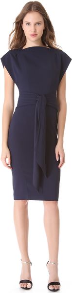 Zac Posen Sleeveless Dress with Cascade - Lyst