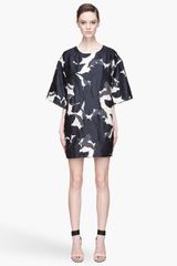 Chloé Dark Blue Flower Jacquard On Gazar Dress