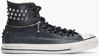 Converse Mottled Black Chuck Taylor All Star Zip Off Convertible Canvas Hitops - Lyst