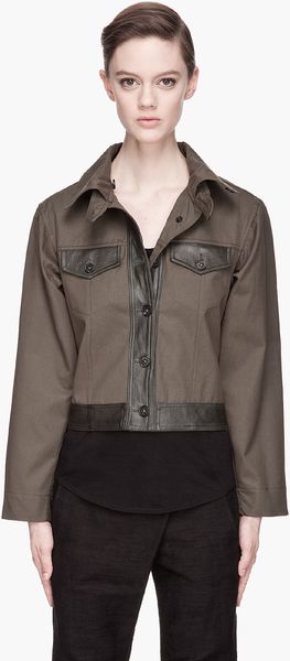 Damir Doma Deep Green Leather Trimmed Jurua Jacket - Lyst