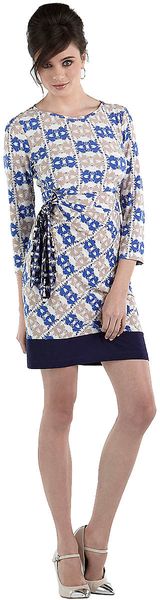 Donna Morgan Printed Side Tie Dress - Lyst