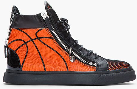 giuseppe zanotti orange sneakers