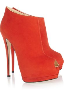 Giuseppe Zanotti Suede Peeptoe Platform Ankle Boots - Lyst
