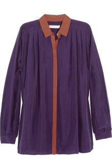 Matthew Williamson Pleated Brushed-Silk Shirt - Lyst