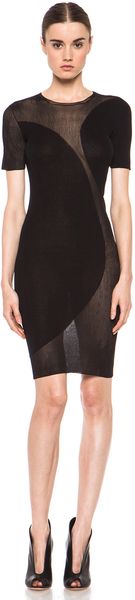 Stella McCartney Spot Intarsia Short Sleeve Dress in Black - Lyst
