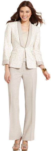 Tahari Printed Shawlcollar Jacket Tabwaist Pants - Lyst