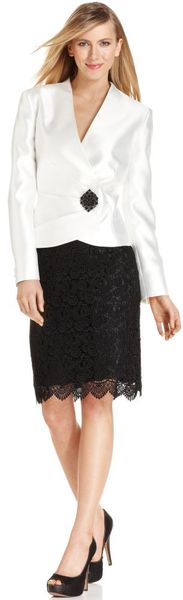 Tahari Satin Skirt Suit - Lyst