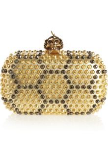 Alexander McQueen The Skull Studded Leather Box Clutch - Lyst