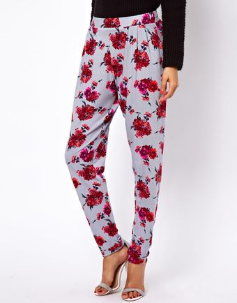 ASOS Collection Peg Trousers in Floral Print - Lyst