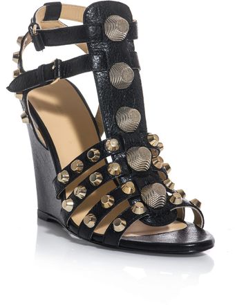 Balenciaga Arena Stud Wedge Sandals - Lyst