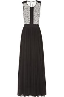 By Malene Birger Tiari Lace Trimmed Silk Chiffon Gown - Lyst