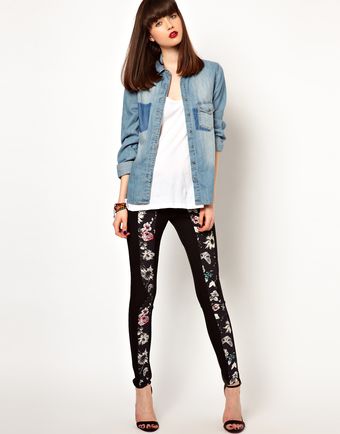 Eleven Paris Leggings with Floral Butterfly Printed Panel - Lyst