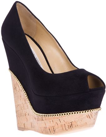Gianmarco Lorenzi Peep Toe Wedge - Lyst
