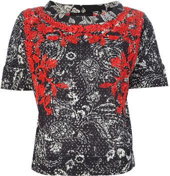Isabel Marant Embroidered Paisley Tshirt - Lyst