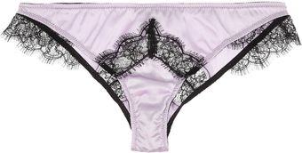 Kiki De Montparnasse Stretchsilk Satin and Lace Briefs - Lyst
