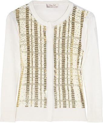 L'Wren Scott Sequined Cashmere Wool and Silk blend Cardigan - Lyst