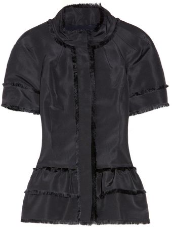 Oscar de la Renta Silkfaille Peplum Jacket - Lyst