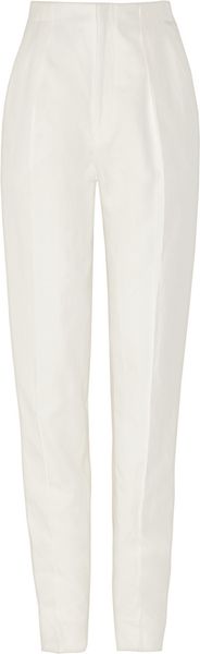 Roland Mouret Lomelo Twill and Stretchcrepe Tapered Pants - Lyst