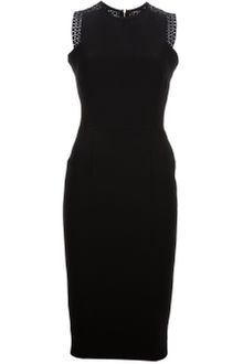 Victoria Beckham Crepe Lace Trim Dress - Lyst