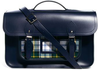 Cambridge Satchel Company The 15 Leather Satchel with Tartan Pocket - Lyst