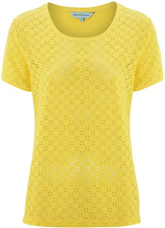 Dickins & Jones Ladies Broderie Front Tee - Lyst