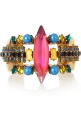 Erickson Beamon Aquarela Do Brasil Goldplated Swarovski Crystal Cuff