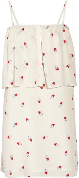 Band Of Outsiders Printed Silk Dress - Lyst