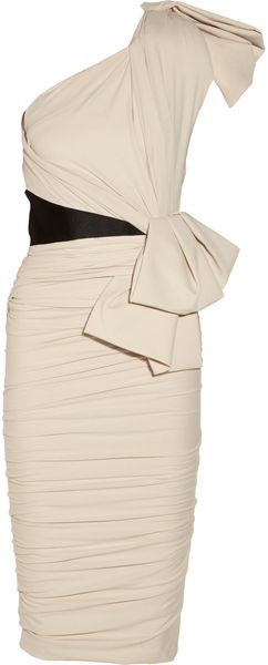 Lanvin One Shoulder Washed Stretch Cotton Jersey Dress - Lyst