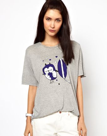 Lulu & Co Tee with Surfer Owl - Lyst